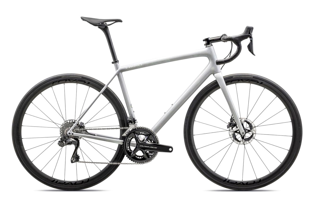 SPECIALIZED S-Works Aethos – Shimano Dura-Ace Di2 Diamant gloss birch/abalone-lapis organic color run/dune, 54 cm (28")