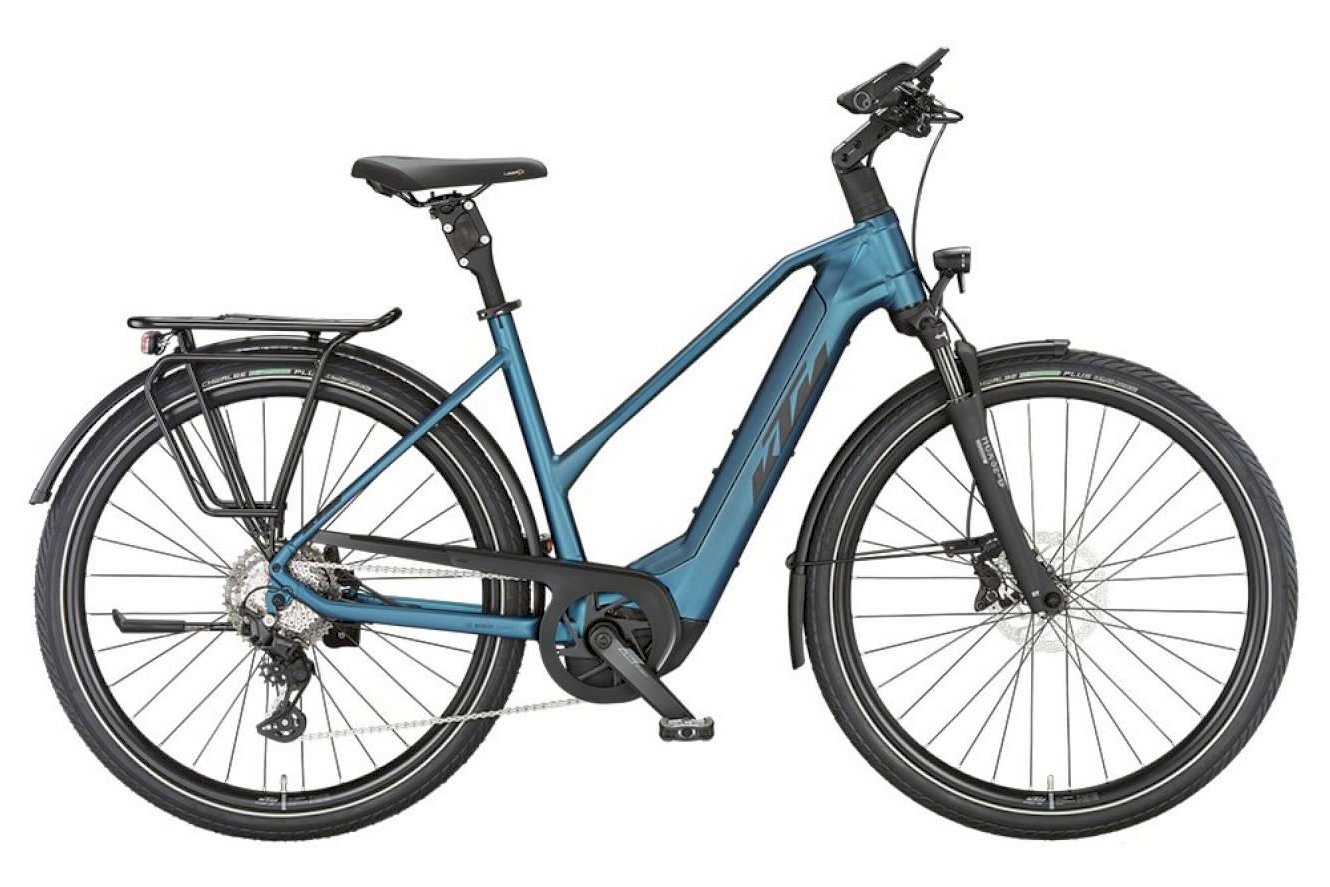 KTM MACINA STYLE 730 Trapez vital blue matt (black+silver), 51 cm (28")