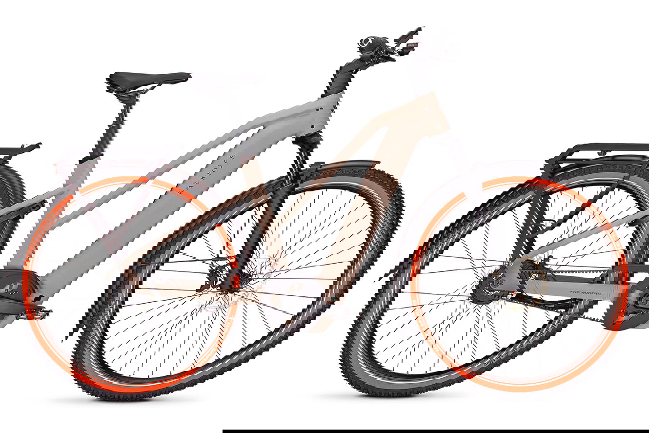 Kalkhoff ENTICE 5+ ADVANCE BELT Trapez moonstonegrey matt, 53 cm | L | (29")