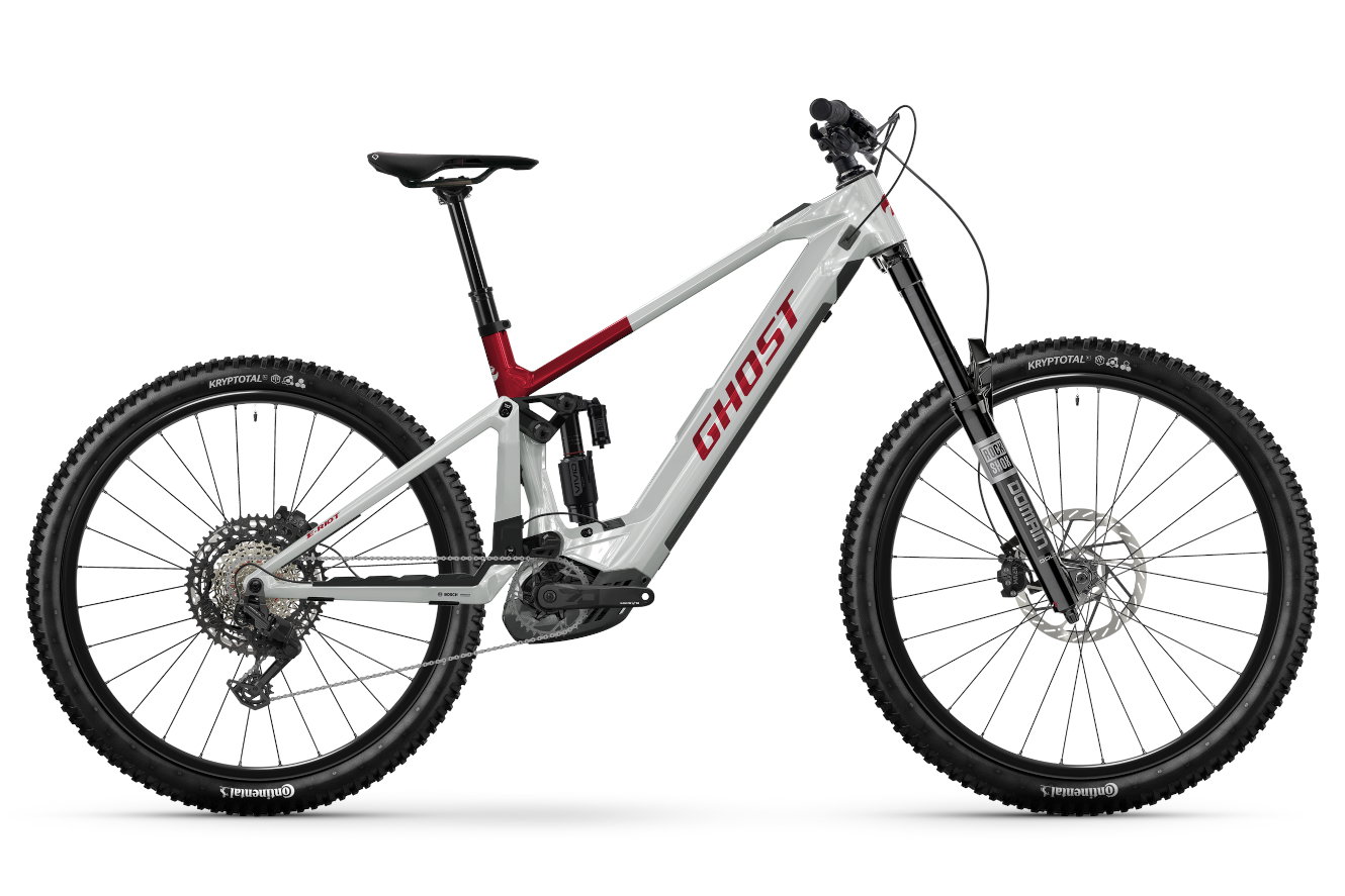 Ghost E-RIOT CF ADVANCED KIOX 300 High rebel red/misty gray glänzend, 42 cm | L | (29/27,5")