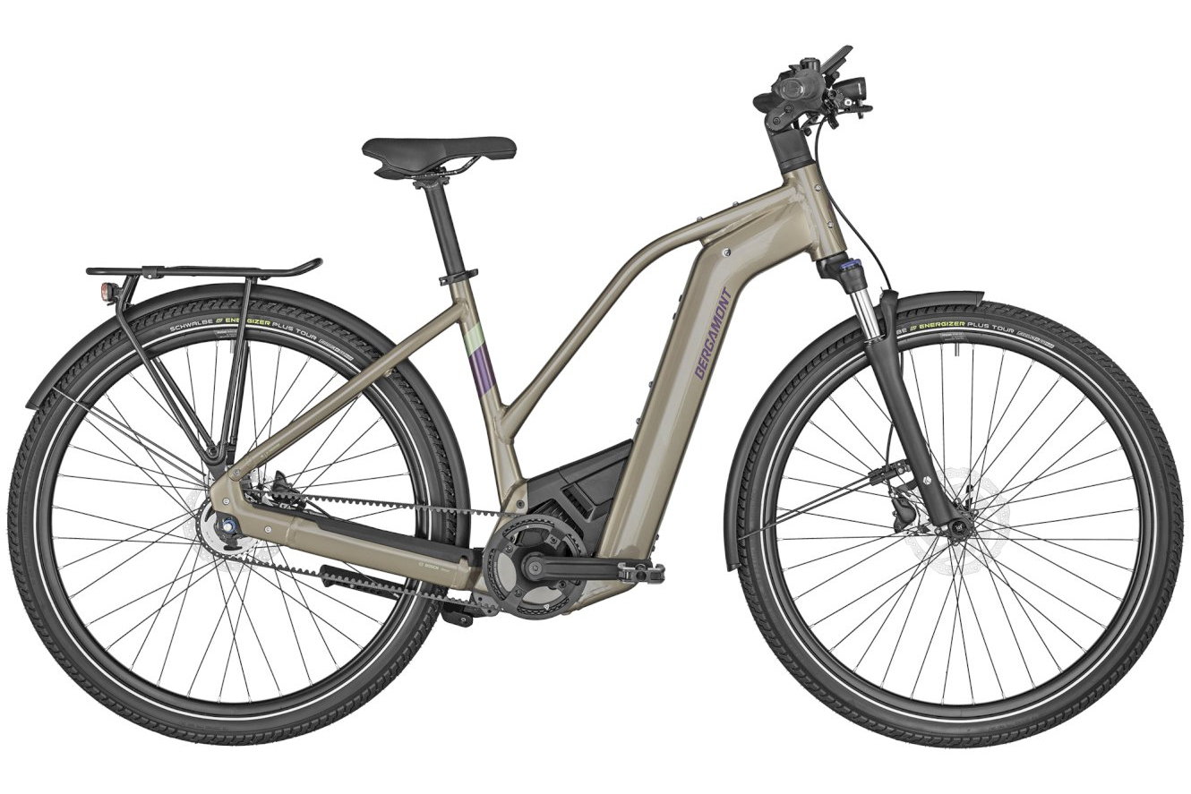 Bergamont E-Horizon Elite 7 Belt Trapez shiny taupe brown, 48 cm (28")